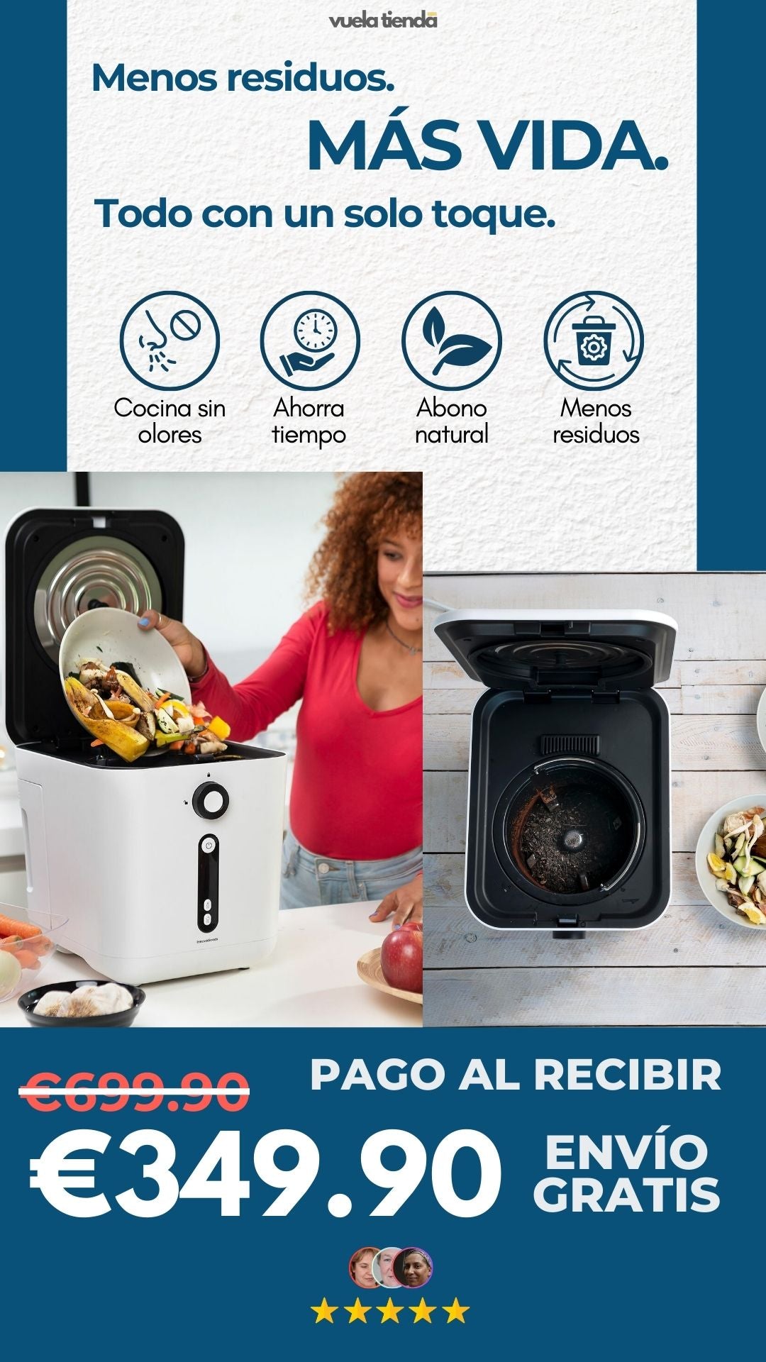Compostador Eléctrico de Cocina Ewooster InnovaGoods
