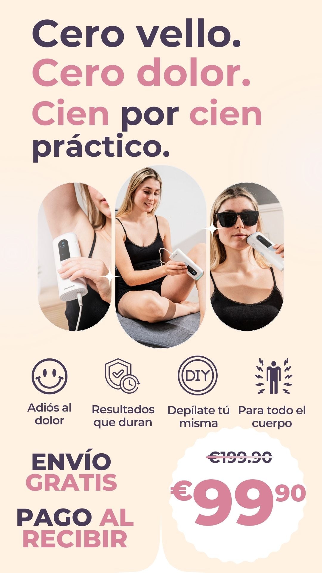 Depiladora de Luz Pulsada con Función Frío y Accesorios Kulepil InnovaGoods