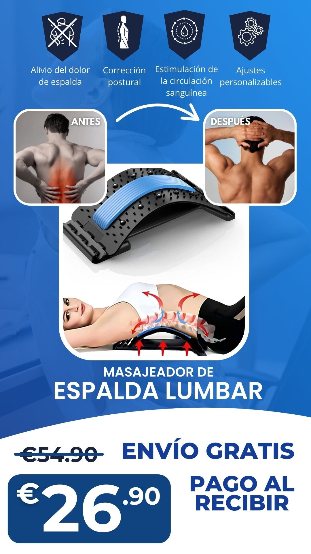 MASAJEADOR DE ESPALDA LUMBAR