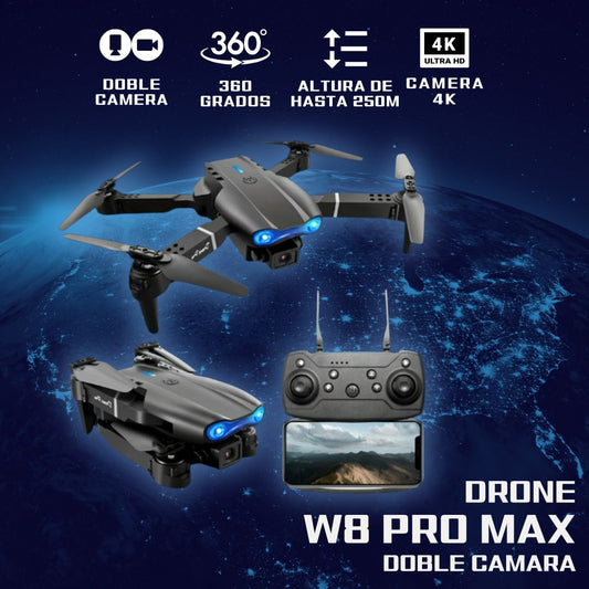 Drone W8 PRO MAX Doble Camara 4K + Maletín Gratis